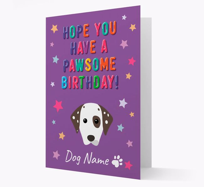 Personalised Card 'Hope You Have A Pawesome Birthday' with {breedCommonName} Icon